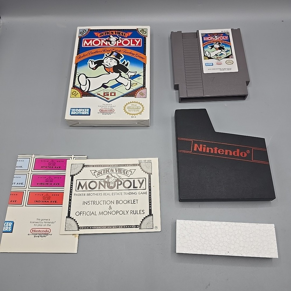 Monopoly (Nintendo Entertainment System, 1991) Complete With Manual CIB